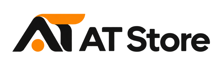AT Store logo with a stylized black and orange 'A' icon and the text 'AT Store' in black on a white background.